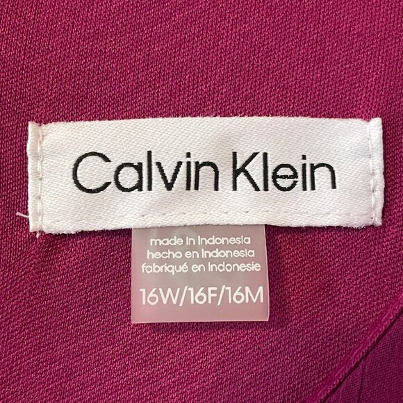 NWT Calvin Klein Floral Texture Chiffon 3/4 Bell Sleeve Jewel Neck Midi Dress - Picture 4 of 5